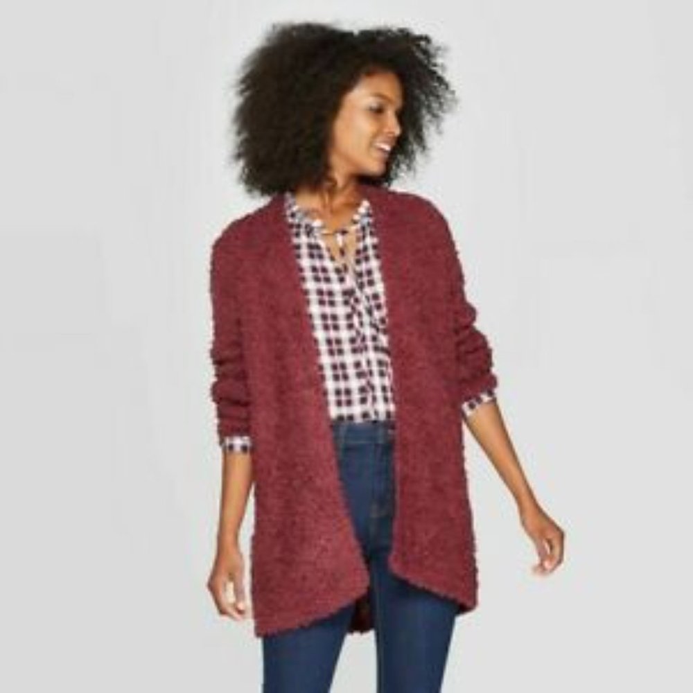 Knox Rose Women's Shaggy Open Front Cardigan
